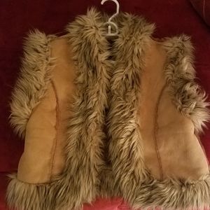 Bebe shearling vest with fur